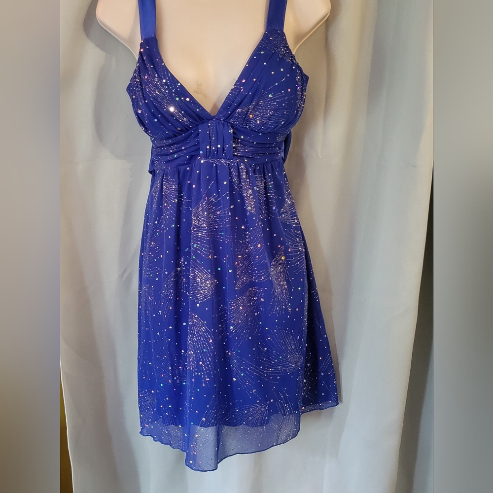 Taboo Sparkly Royal Blue Mini Dress